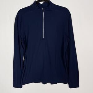 Lululemon Mens Small S Navy Blue Surge Warm 1/2 Zip Pullover Shirt Top Stretch